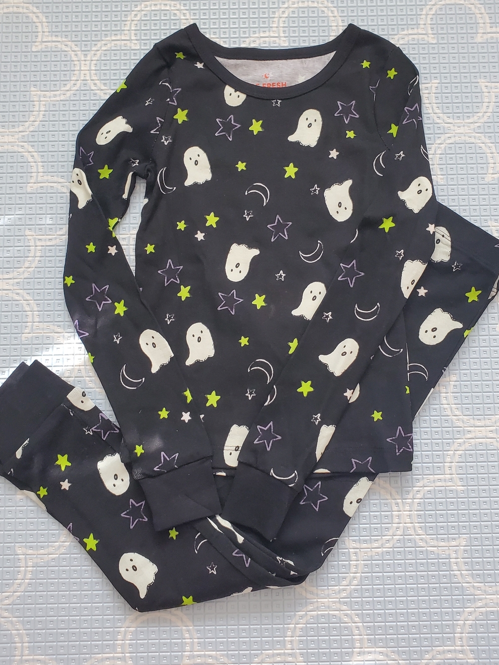 Kids Ghost & Stars Long Sleeve Pajama Set - Navy